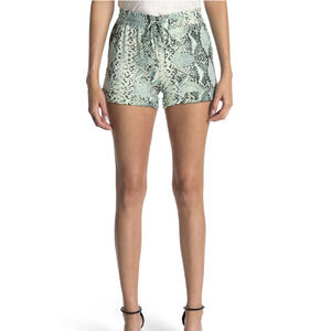 NWT $585 Balmain Women's Kaki Snake Print Shorts 36 (M)